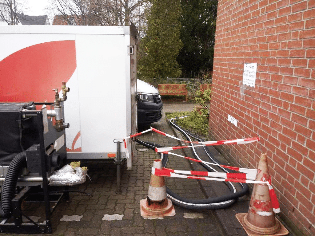 Anschluss der mobilen Heizungsanlage